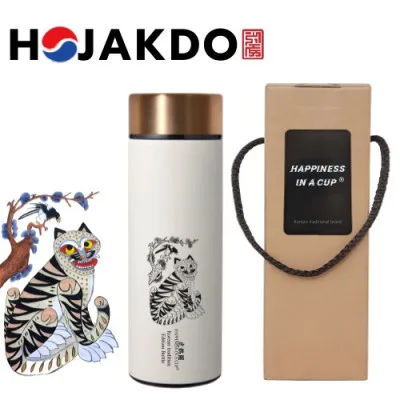 한국전통 K컬쳐 까치와호랑이 호작도 파우더 데일리 텀블러 440ml 기프팅