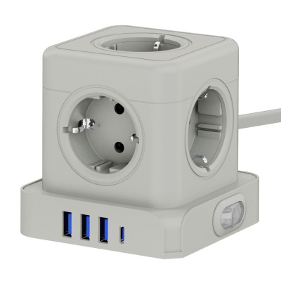티메코 TMC-10 20W 고속충전 5구 멀티탭 큐브 디자인 4000W 고용량 C타입 USB 4포트