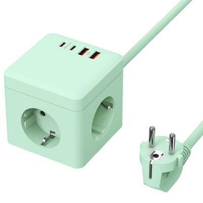 티메코 SF25W 큐브 디자인 멀티탭 4000W 고용량 3구 2M PPS 초고속충전