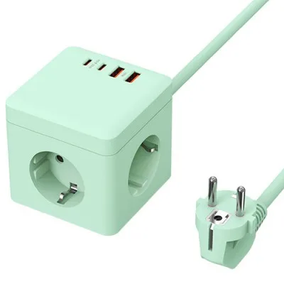 티메코 SF25W 큐브 디자인 멀티탭 4000W 고용량 3구 2M PPS 초고속충전