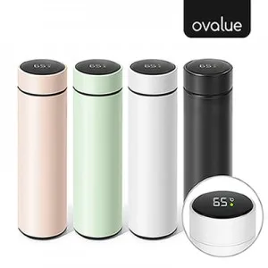 오밸류 블랑 LED 온도 텀블러(녹차망500ml)
