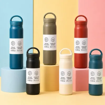5컬러 스텐304 손잡이 텀블러 350ml 500ml 보온보냉 보온병 보냉병 물병 미니