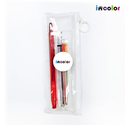 incolor 문구세트 고주파38 (색연필1+샤프1+6색볼펜1+자1)