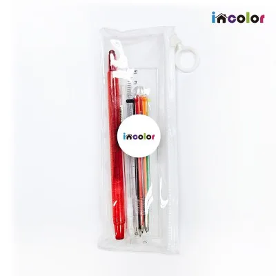 incolor 문구세트 고주파38 (색연필1+샤프1+6색볼펜1+자1)