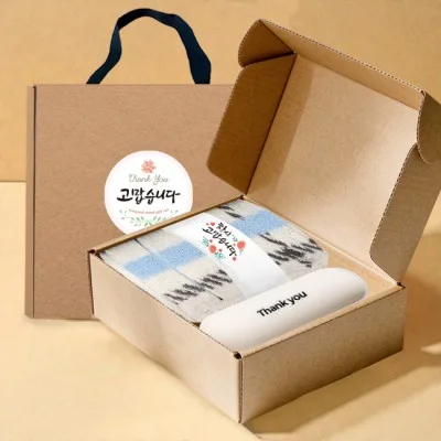 송월타올 호텔수건 체크 200G 30수 + 머쉬룸 5단 암막 양우산 선물 세트