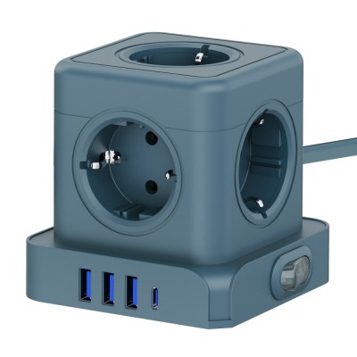 티메코 TMC-10 20W 고속충전 5구 멀티탭 큐브 디자인 4000W 고용량 C타입 USB 4포트