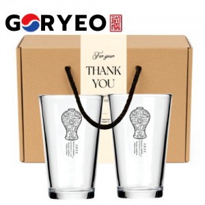한국전통 K컬쳐 고려청자 샤이닝 글라스컵 480ml 2P 기프팅