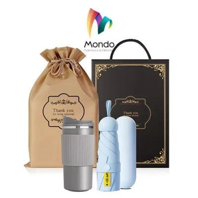 MONDO몬도 텀블러 선물세트 450ml 텀블러1+5단 미니파우치우산 1개 기프트세트