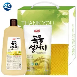 애경곡물설거지용기.리필.망사수세미 선물세트