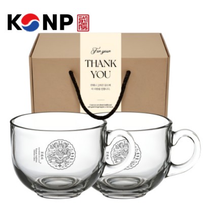 한국전통 K컬쳐 곤룡포 요거트볼 시리얼볼 그릭 디저트 머그컵 470ml 2P 기프팅