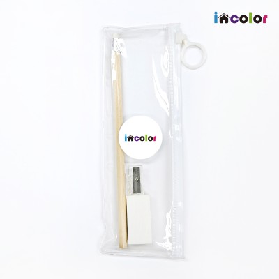 incolor 문구세트 고주파32 (연필1+지우개1+미니깎이1)