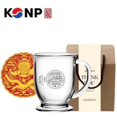 한국전통 K컬쳐 곤룡포 클래식 글라스 머그컵 440ml 1P 기프팅