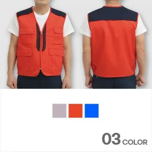 믹스패브릭 스태프 조끼 남성 여성 단체행사 유니폼 M-2XL