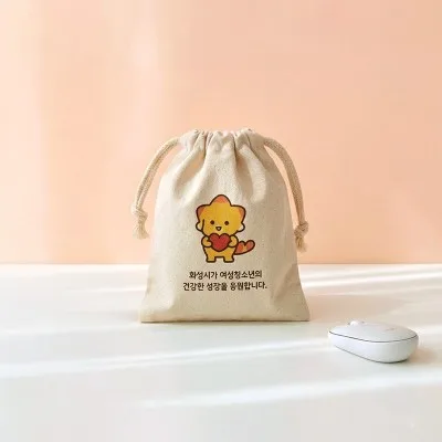 뉴에이커 국산 내추럴 스트링 파우치 19x21cm