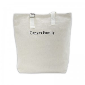 (Canvas Family) 아일렛 버클 포인트 에코백 베이지