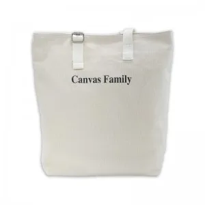 (Canvas Family) 아일렛 버클 포인트 에코백 베이지