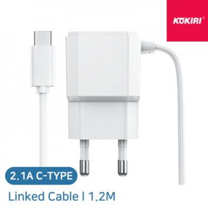 코끼리 2.1A C타입 일체형 충전기(1.2M 케이블) RY-SS2721C