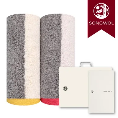 송월타올 컬러웨이40 180g (30수/40*8A0cm) 2매입 선물세트(박스+쇼핑백 포함)
