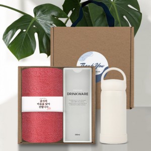 송월타올 모던라이프 핸들패키지 선물세트 NO.8 (호텔수건 170G 30수 1매+오모키 모닝 핸들 텀블러 1개+띠지+스티커)