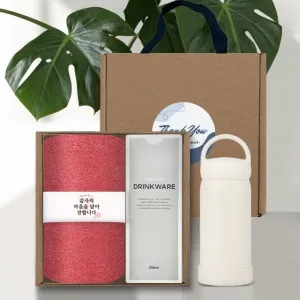 송월타올 모던라이프 핸들패키지 선물세트 NO.8 (호텔수건 170G 30수 1매+오모키 모닝 핸들 텀블러 1개+띠지+스티커)