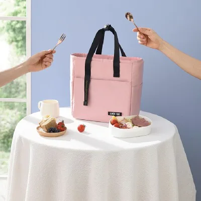 (Blossom) 블랙 스트랩 방수 보냉백 (소/대) 1P