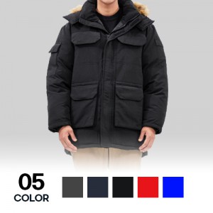 알래스카 하프 패딩 방한점퍼 남녀공용 탈부착후드 겨울 유니폼 M-4XL
