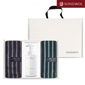 송월 핸드워시 기프트세트 34-1 (스트라이프 솔리드44 220g 2P +생활공작소500ml 1P)