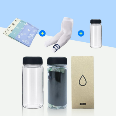 패턴 쿨타올 + 국산 일반 밴딩 쿨토시 + 보틀 350ml SET