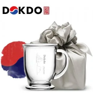한국전통 K컬쳐 독도 40240 클래식 글라스 머그컵 440ml 1P 기프팅 (보자기 포장)