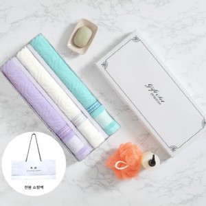 트래블잇 VC웨이브디올 전사타올 30수140g 프리미엄3매입 화이트세트+전용 쇼핑백