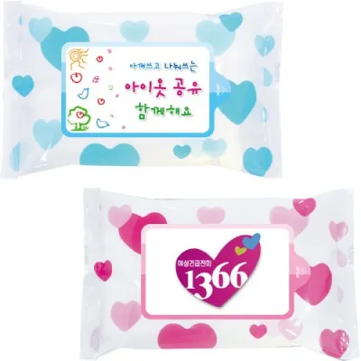 CL20-05 06 하트블루 하트핑크 물티슈 (20매)