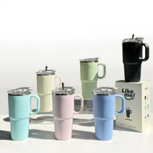 600ml 텀블러 머그컵 스텐 물병 손잡이