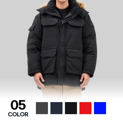 알래스카 하프 패딩 방한점퍼 남녀공용 탈부착후드 겨울 유니폼 M-4XL