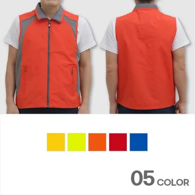 곡선절개 카라조끼 남성 여성 단체행사 유니폼 M-3XL