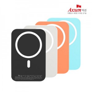 액센 BM211 화이트 5000mAh 맥세이프 퀵차지 고속충전 보조배터리
