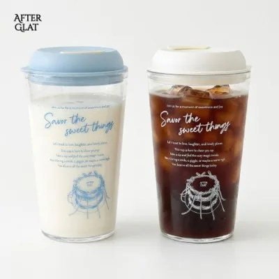 [애프터글랫] 투명스마일 리유저블 텀블러 500ml 1P