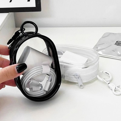투명 미니 방수 키링 파우치 고리형