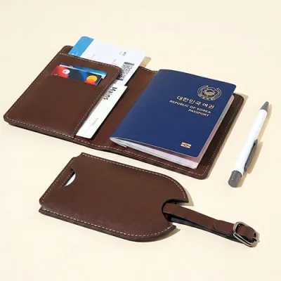 프리미엄 트래블 키트 C - 가죽 여권지갑 세트 / RFID 해킹방지 기능