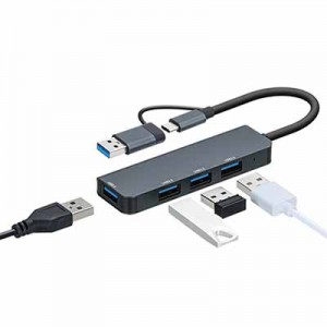 7NC USB 3.0 멀티허브 4포트 듀얼커넥터 USB-C USB-A 노트북 확장허브 NCH-701