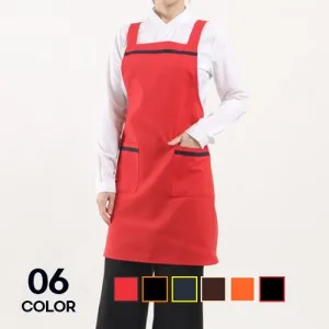 단체복 행사 베이직 배색 띠 앞치마 남녀공용