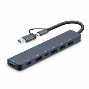 7NC USB 3.0 멀티허브 7포트 USB-A USB-C 듀얼커넥터 확장 허브 NCH-702