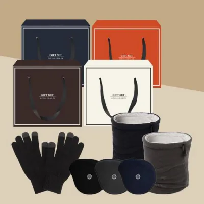 무지 청음 귀마개 + 플씨드 프리미엄 넥워머 + 스마트 무지 니트 터치 장갑 SET