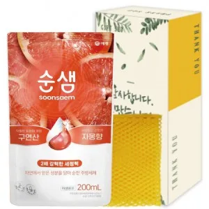 애경 순샘자몽 리필 300ml. 망사수세미 세트