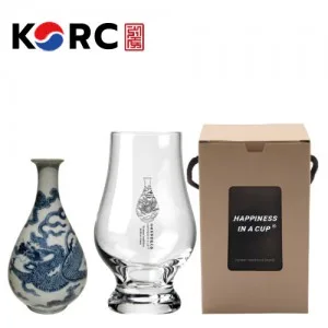 한국전통 K컬쳐 조선 백자청화 위스키잔 노징글라스 양주 니트잔 170ml 1P 기프팅