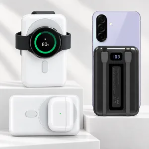 파인큐브 맥세이프 보조배터리 10000mAh 무선충전거치대 M-DOC