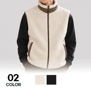 남녀공용 뽀글이 양털 하이넥 후리스 폴라폴리스 보온 조끼 S~3XL