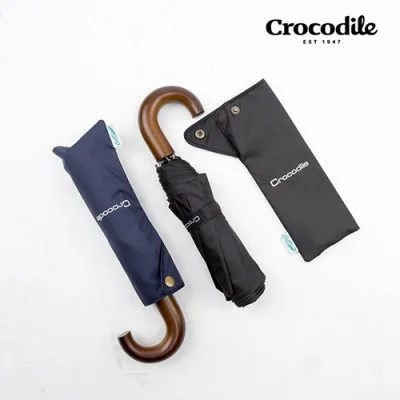 크로커다일 3단 우드곡자 우산