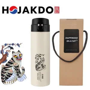 한국전통 K컬쳐 까치와호랑이 호작도 원터치 텀블러 470ml 기프팅