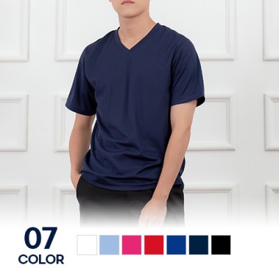 남녀공용 쿨론 브이넥 기능성 반팔 티셔츠 여름 단체복 S~3XL