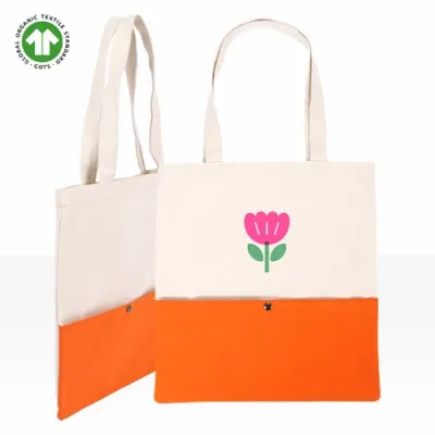투톤컬러에코백오렌지 (똑딱이)